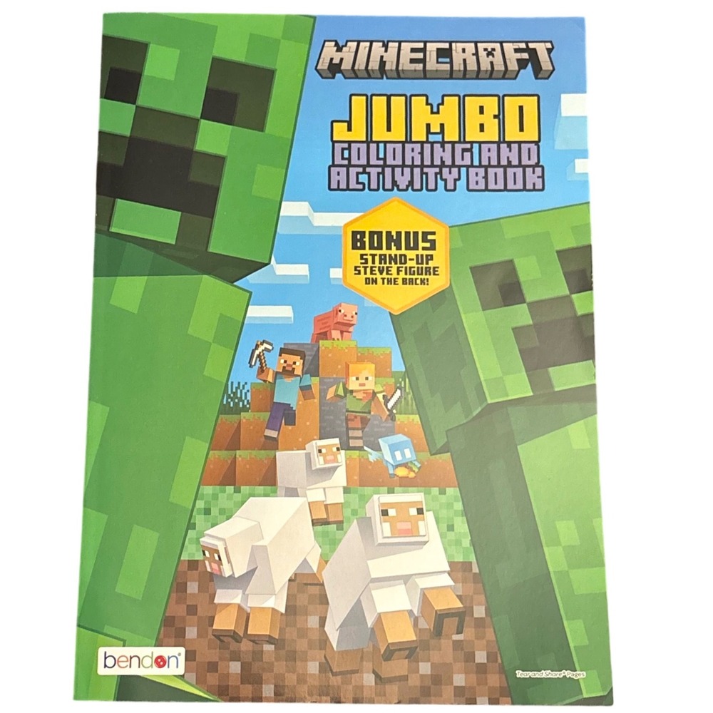 Minecraft Jumbo Coloring and Activity Book Stand Up Steve Figure Bendon Ages 3‎